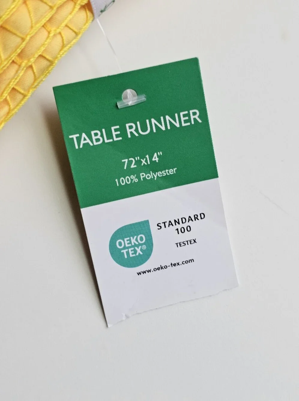 NWT United Colors of Benetton Yellow Table Runner 72